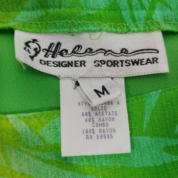 Helena Designer Sportswear Women's M Wearable Art Shirt Green Leaves Nature Boho - Picture 9 of 10